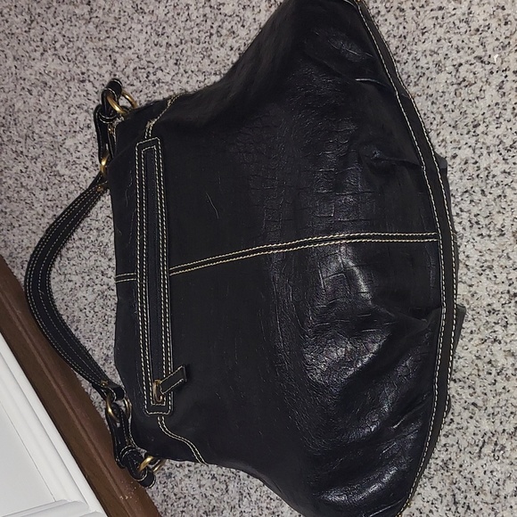 Maxx New York Black croc embossed studded leather shoulder bag - Picture 10 of 16